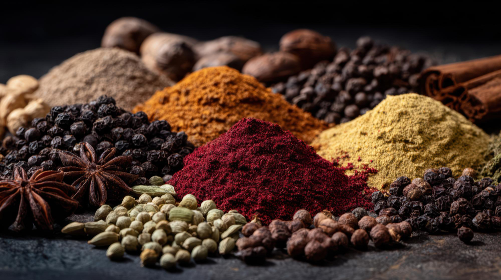 Sacks of grains and spices